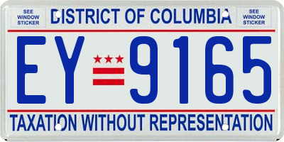 DC license plate EY9165