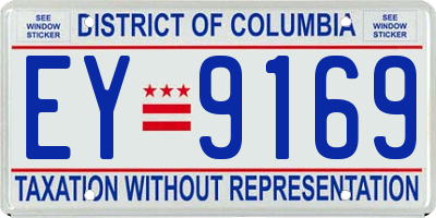 DC license plate EY9169