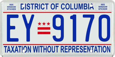 DC license plate EY9170