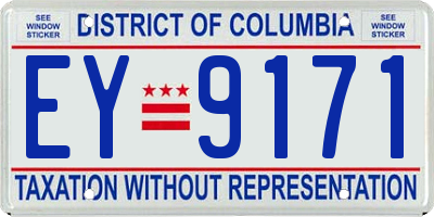 DC license plate EY9171