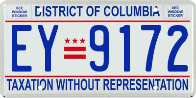 DC license plate EY9172