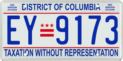 DC license plate EY9173