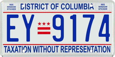 DC license plate EY9174