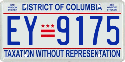 DC license plate EY9175