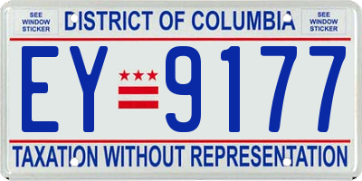 DC license plate EY9177