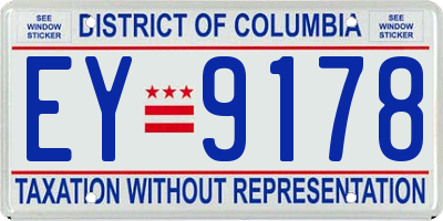 DC license plate EY9178