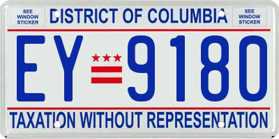 DC license plate EY9180