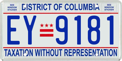 DC license plate EY9181