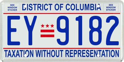 DC license plate EY9182