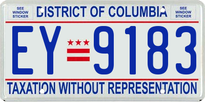 DC license plate EY9183