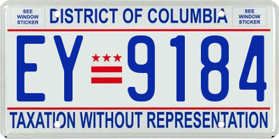 DC license plate EY9184