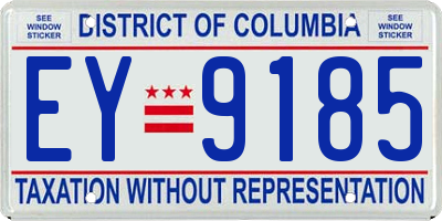 DC license plate EY9185