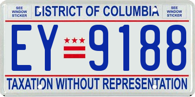 DC license plate EY9188