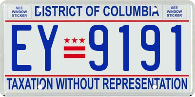 DC license plate EY9191