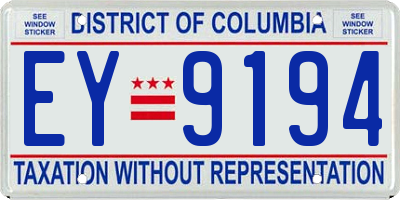 DC license plate EY9194