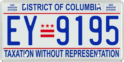 DC license plate EY9195