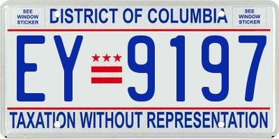 DC license plate EY9197