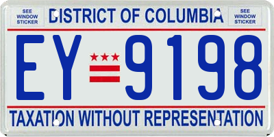 DC license plate EY9198