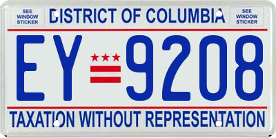 DC license plate EY9208