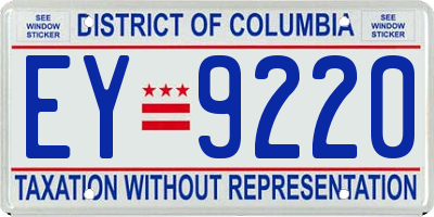 DC license plate EY9220