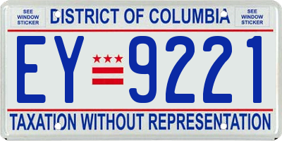 DC license plate EY9221