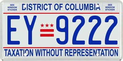 DC license plate EY9222