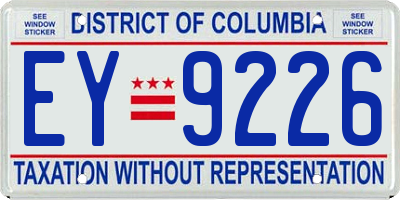 DC license plate EY9226