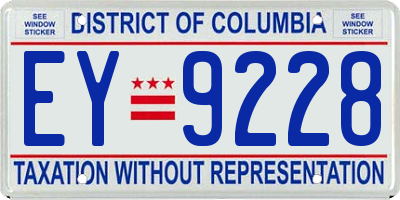 DC license plate EY9228