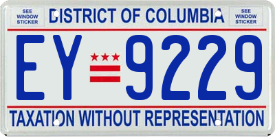 DC license plate EY9229