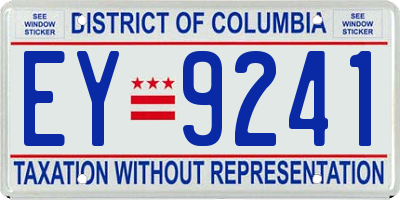 DC license plate EY9241