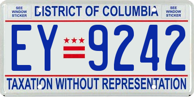 DC license plate EY9242