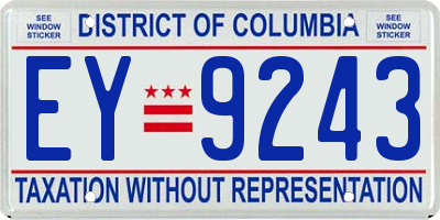 DC license plate EY9243