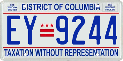 DC license plate EY9244