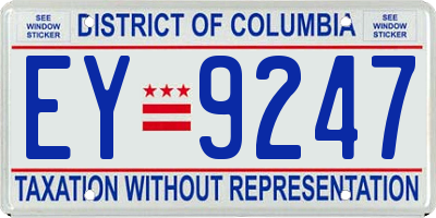 DC license plate EY9247