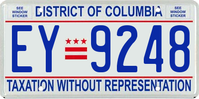 DC license plate EY9248