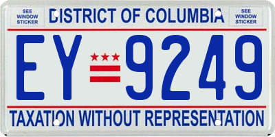 DC license plate EY9249