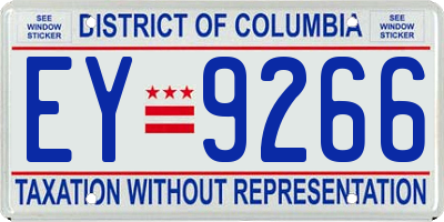 DC license plate EY9266