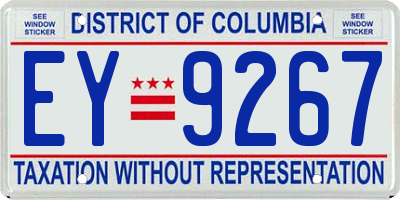 DC license plate EY9267