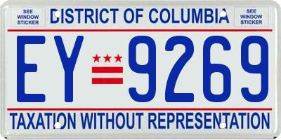 DC license plate EY9269