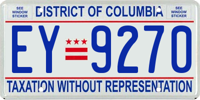 DC license plate EY9270