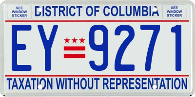 DC license plate EY9271