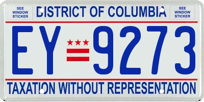 DC license plate EY9273