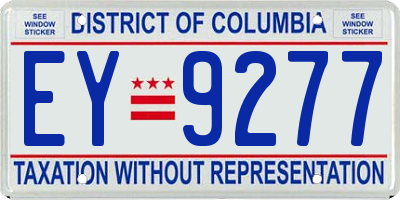 DC license plate EY9277