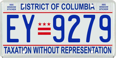 DC license plate EY9279