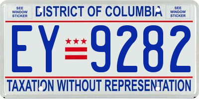 DC license plate EY9282