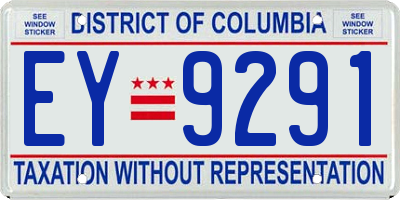 DC license plate EY9291