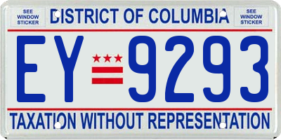 DC license plate EY9293