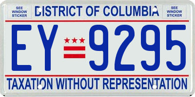 DC license plate EY9295