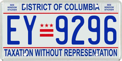 DC license plate EY9296