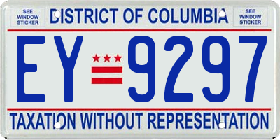 DC license plate EY9297